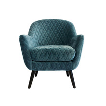 Quilted Velvet Club Chair with Black Legs